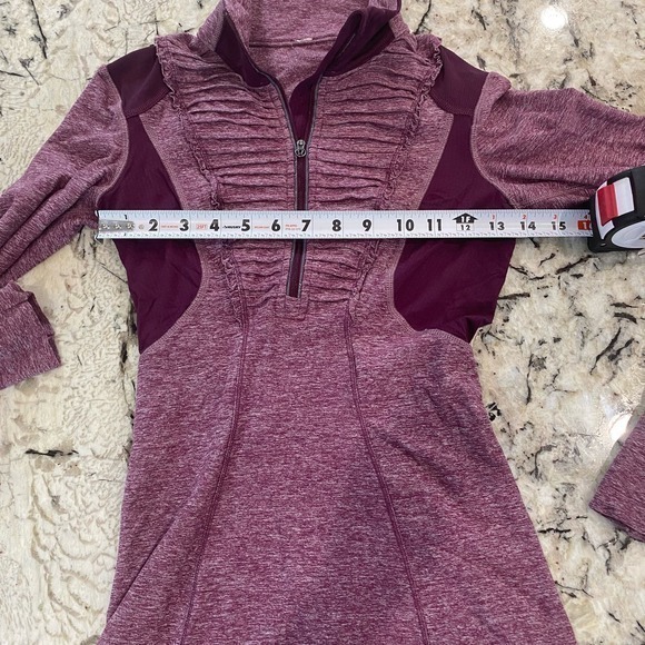 Lululemon Run Your Heart Out Pullover Quarter Zip in Heathered Plum - Picture 8 of 10